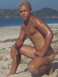 Gorgeous tanned Sergio bfcollection strips naked on a beach to work on his demanding cock