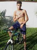 One of the sexiest boys Kahill bfcollection is stripping on the bike on the river bank