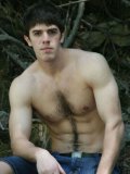 Topless brown haired guy next door Mike Cooper demonstrates his hairy chest