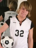 Sexy blond twink Mateo bfcollection plays around with his soccer ball & his hairy balls