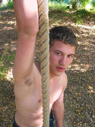 Young country boy Bucky bares his smooth chest & his sexy large feet for us!