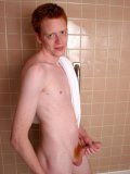 Tender redhead guy Patrick Greenshaw soaps his dick, ass and chest in the shower